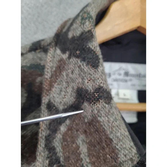 VTG King of the Mountain Wool Camo Hunting Shacket Mens Lg Damanged - Picture 11 of 16